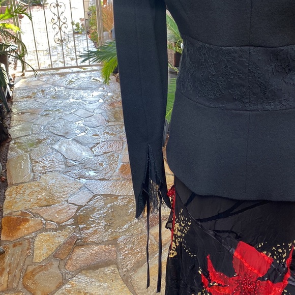 ▪️▪️PAULE VASSEUR BLACK W/LACE-N-VELVET TIES AT WRIST▪️▪️ - Picture 6 of 10